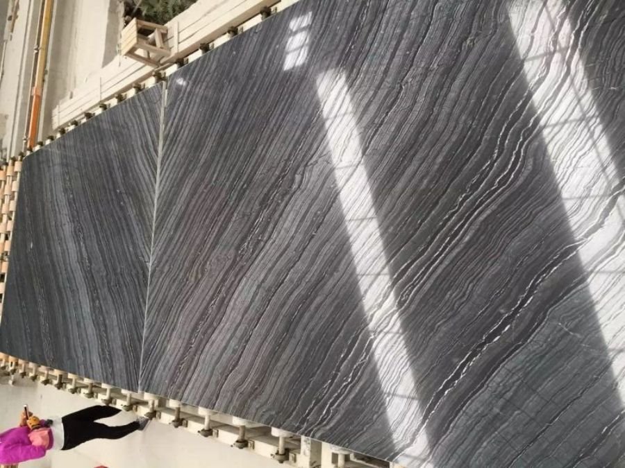 black wood vein marble
