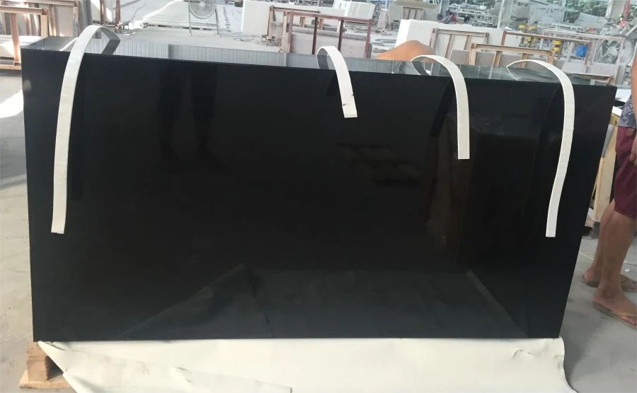 black kitchen slab