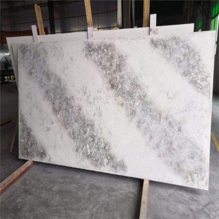 antique white engineered quartz slab