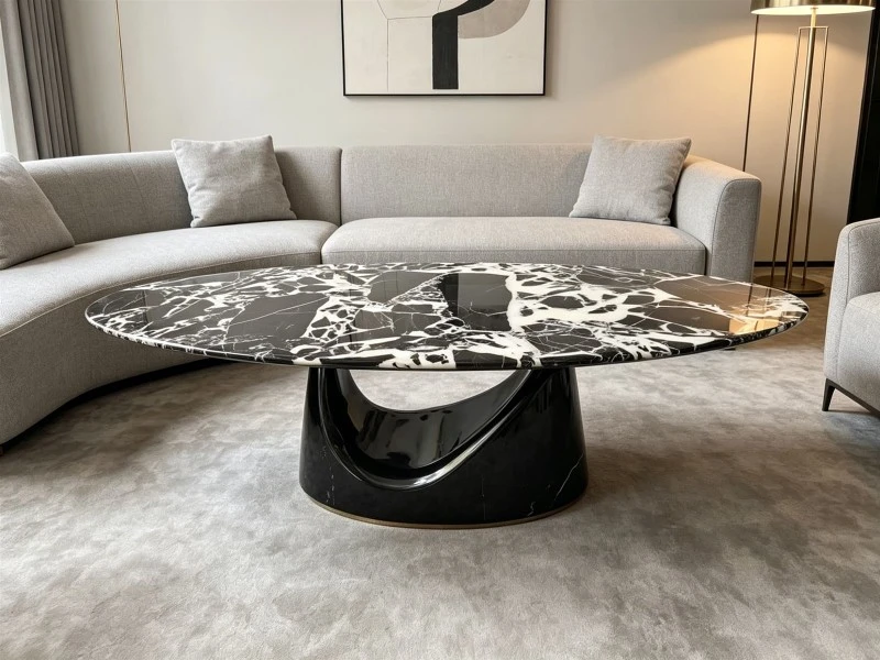 Black Marble Round Coffee Table Black Marble Round Coffee Table